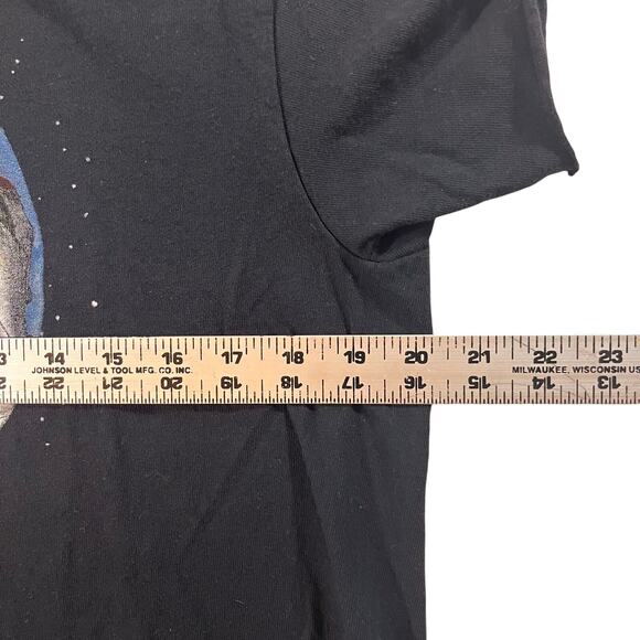 Retro Astronaut Cat T-Shirt, Fringed, Black, Size Large Funky Cat-Lover Space - Picture 8 of 10